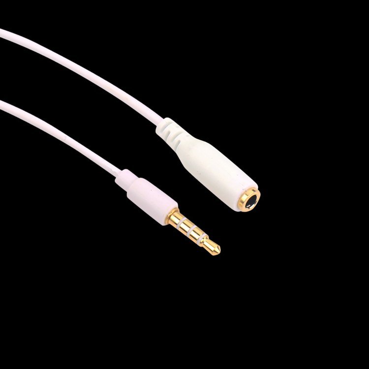 音頻延長線 3.5mm公對母4級Aux 手機電腦音箱耳機延長線鍍金白色