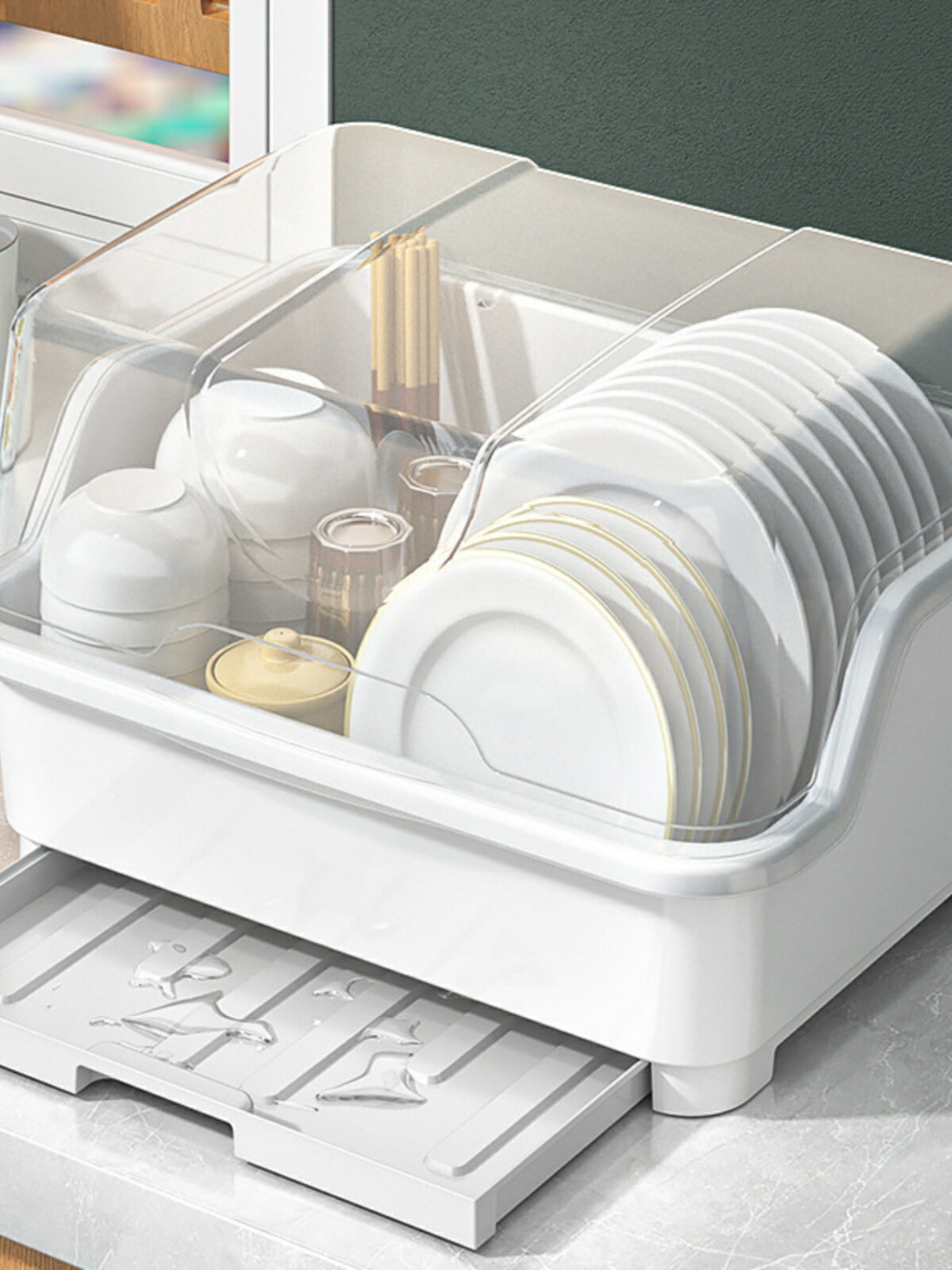 碗筷收納盒塑料家用多功能瀝水碗架特大小號廚房餐碗櫃收納箱