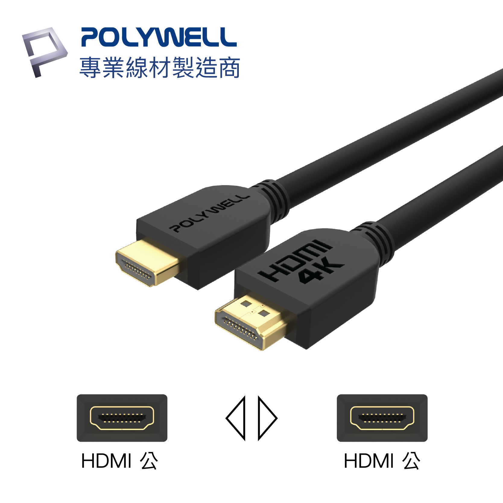 POLYWELL HDMI線 2.0版 1米~8米 10米 4K 60Hz UHD HDMI 傳輸線 工程線 2