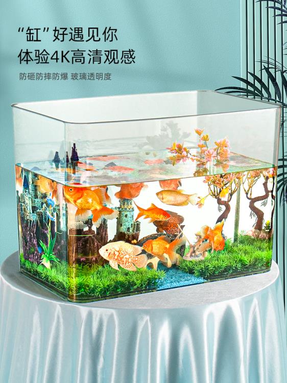 烏龜缸小型家用透明仿玻璃鱷龜巴西龜專用缸塑料造景生態缸飼養箱 領券更優惠
