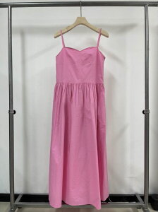 韓國夏季純色性感甜美氣質無袖吊帶連身裙長裙子洋裝女