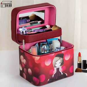 (收納空間)韓國雙層方便攜大手提化妝箱預購七天