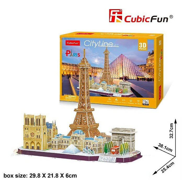 3D Puzzle 立體拼圖 - 世界建築精裝版 【法國巴黎】MC254h 初學者級 114片