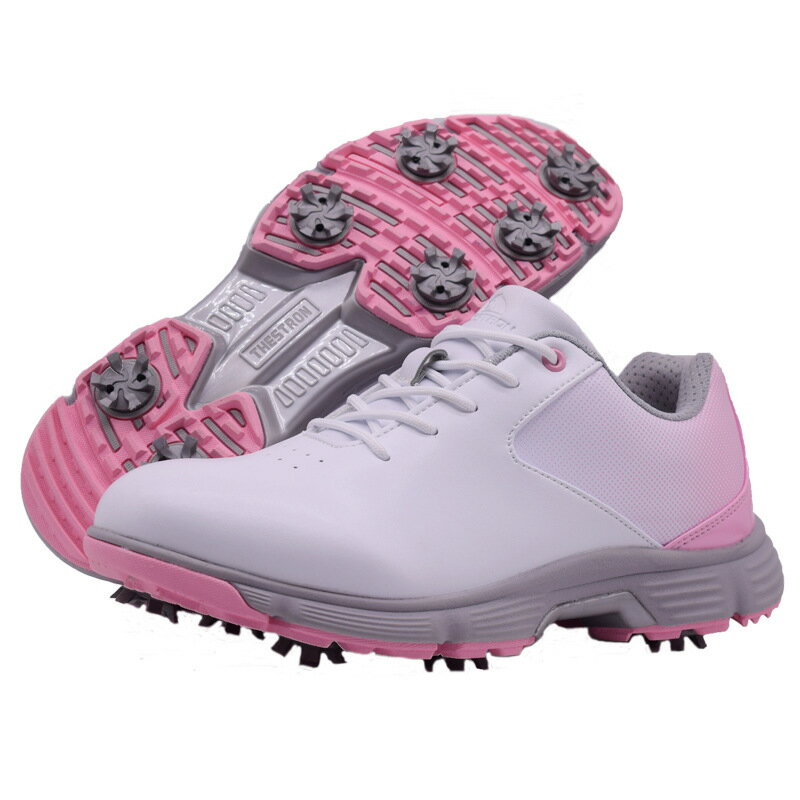 2022新式高爾夫球鞋女跨境大尺碼35-41防水休閒高爾夫運動鞋 女士高爾夫運動鞋 活動釘運動球鞋 女鞋