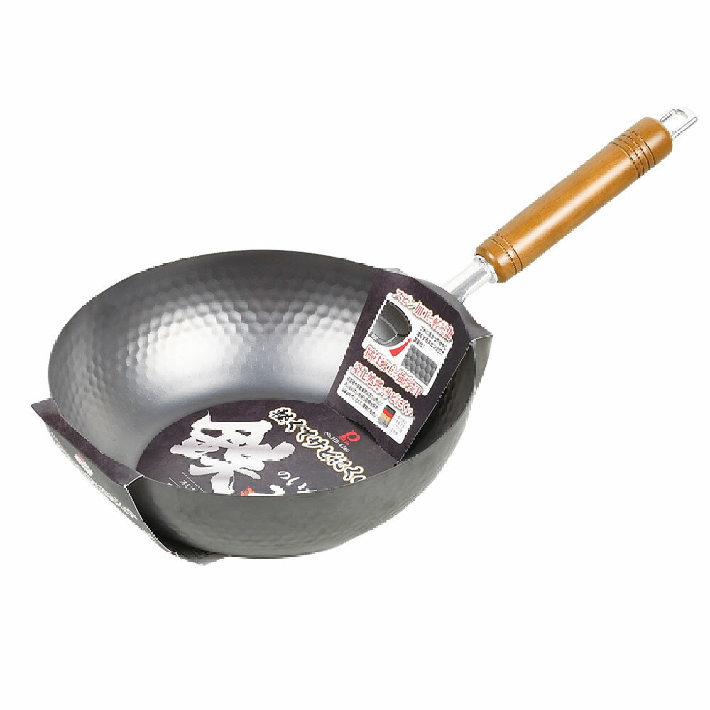 Pearl Life 日本窒化 鐵IH槌目 小炒鍋 輕量型 24cm /個 HB-4289