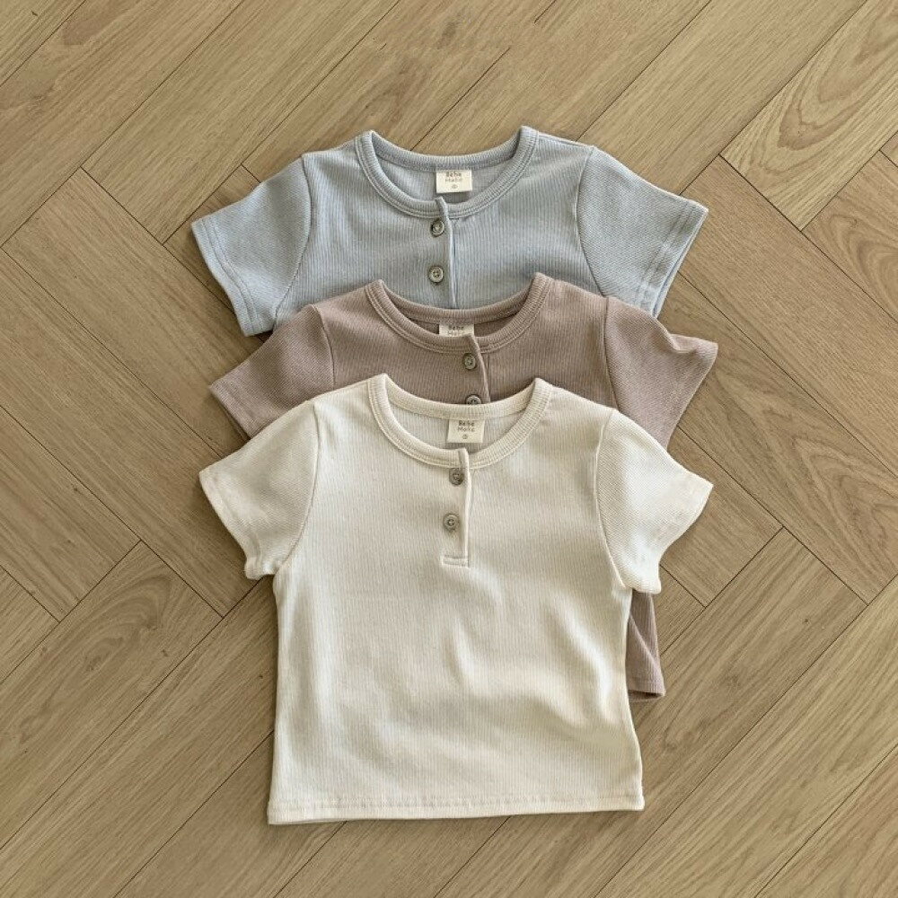 嬰兒衣服2024夏季新款韓版童裝兒童夏裝寶寶開扣T恤衫