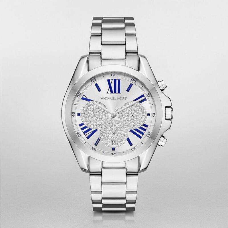 『Marc Jacobs旗艦店』美國代購 Michael Kors 新款晶鑽銀色錶帶三眼計時腕錶