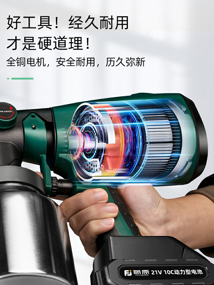 {可打統編 最低價}藤原電動噴漆槍垂直噴涂不倒流神器高霧化乳膠漆噴涂噴漆槍家用 2