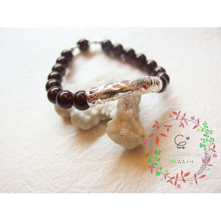 盼/星光石榴石/水晶手鍊/925純銀/[晶晶工坊-love2hm]