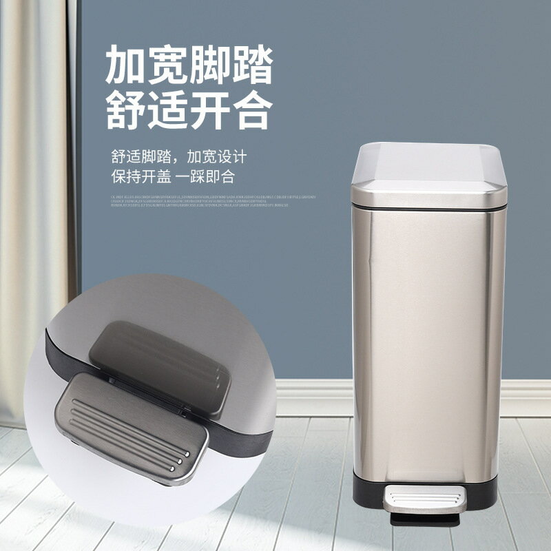 【免運/可開票】商用垃圾桶 環衛垃圾桶 戶外垃圾桶 大型垃圾桶 分類垃圾桶 新品不銹鋼垃圾桶家用10升雙層客廳衛生間辦公室15升腳踏式紙簍
