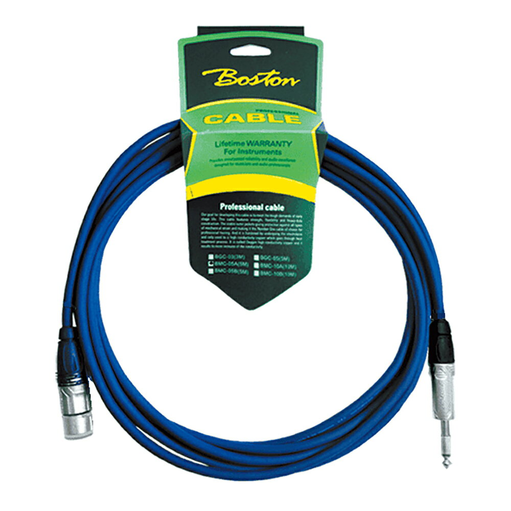 非凡樂器『BOSTON』5公尺PVC高階麥克風線 XLR+6.3 / BMC-05A / 公司貨