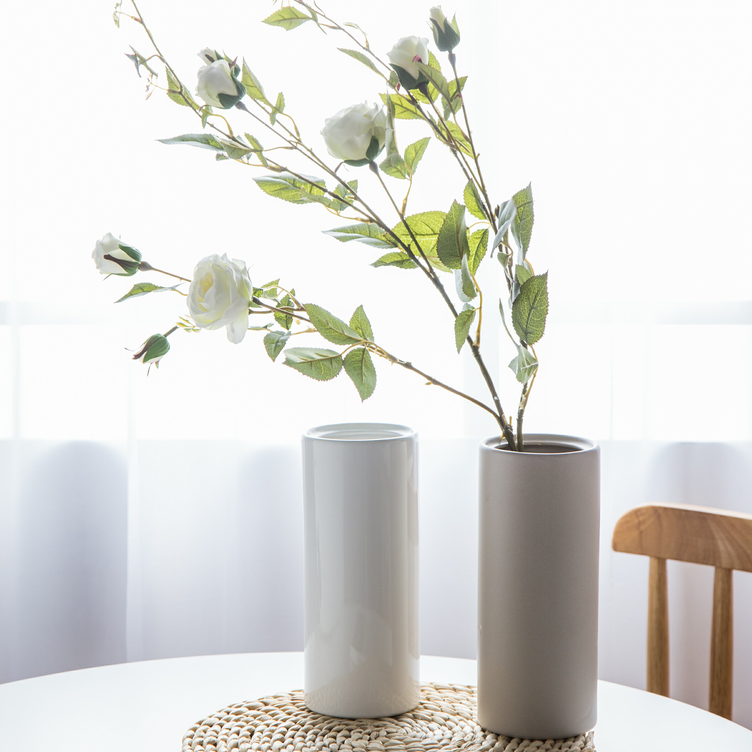 北歐風陶瓷花瓶花插現代簡約假花干花花器客廳餐桌家居裝飾品擺件