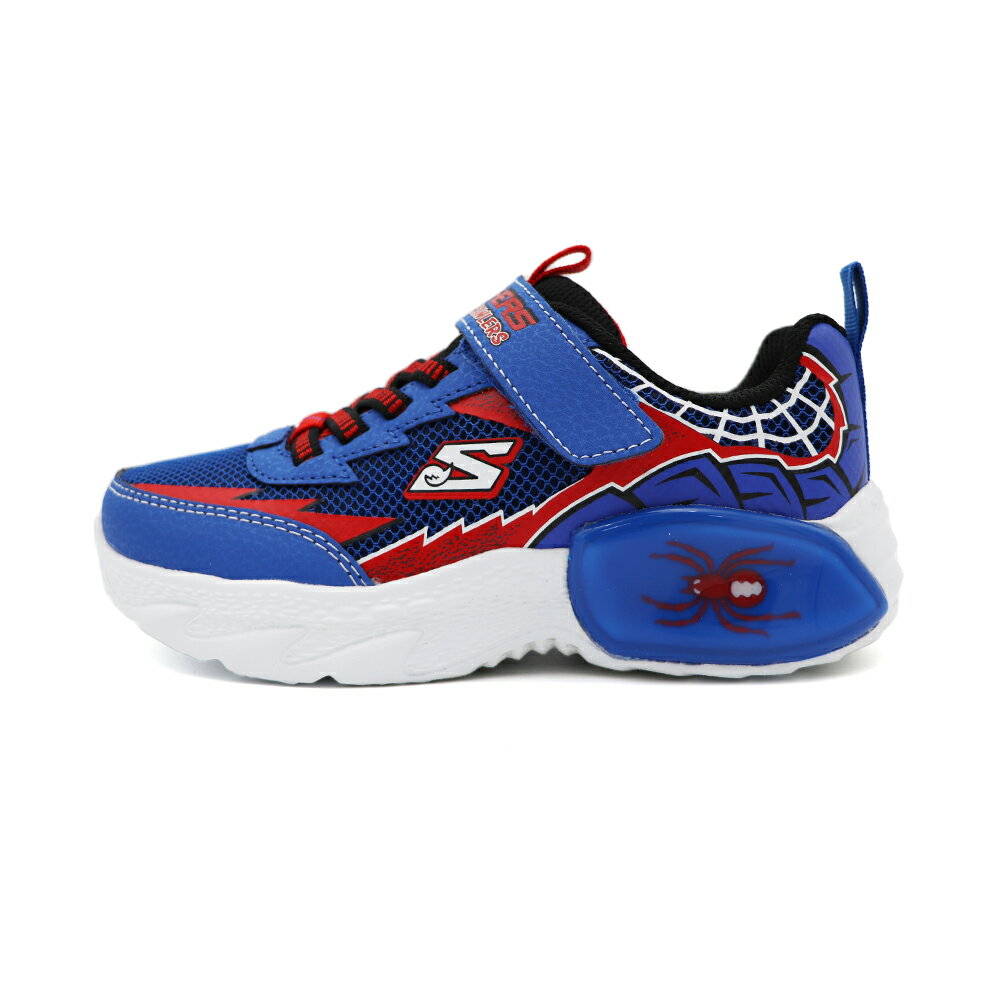 SKECHERS CREATURE-CRAWLERS 魔鬼氈 運動鞋 中童鞋 藍紅 S1414(402120LBLRD)