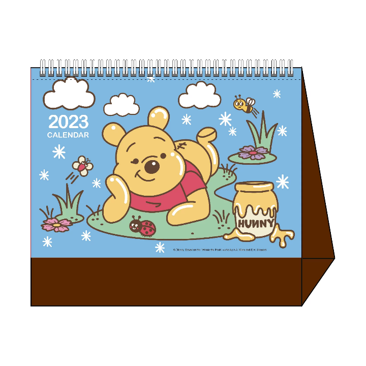 2023 三角桌曆【小熊維尼與小蟲】 凸面小款 ( 18x16x7cm ) DSP-03