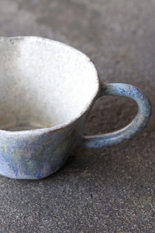 Tiner的手捏陶169號 灰藍色小咖啡杯