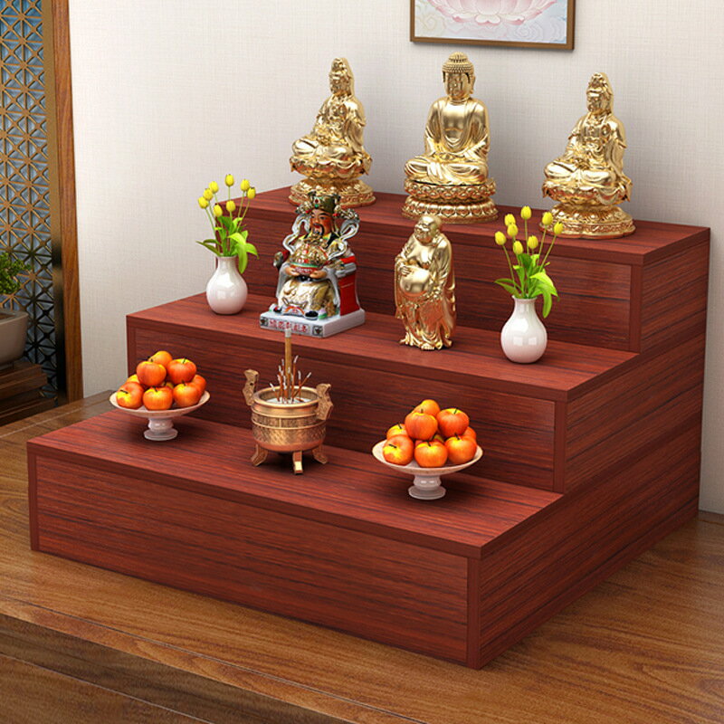 免運 開立發票 佛龕 供桌 貢桌 香案 家用桌上小香案臺階式觀音供奉臺供桌敬神香臺財神供佛臺桌面佛龕