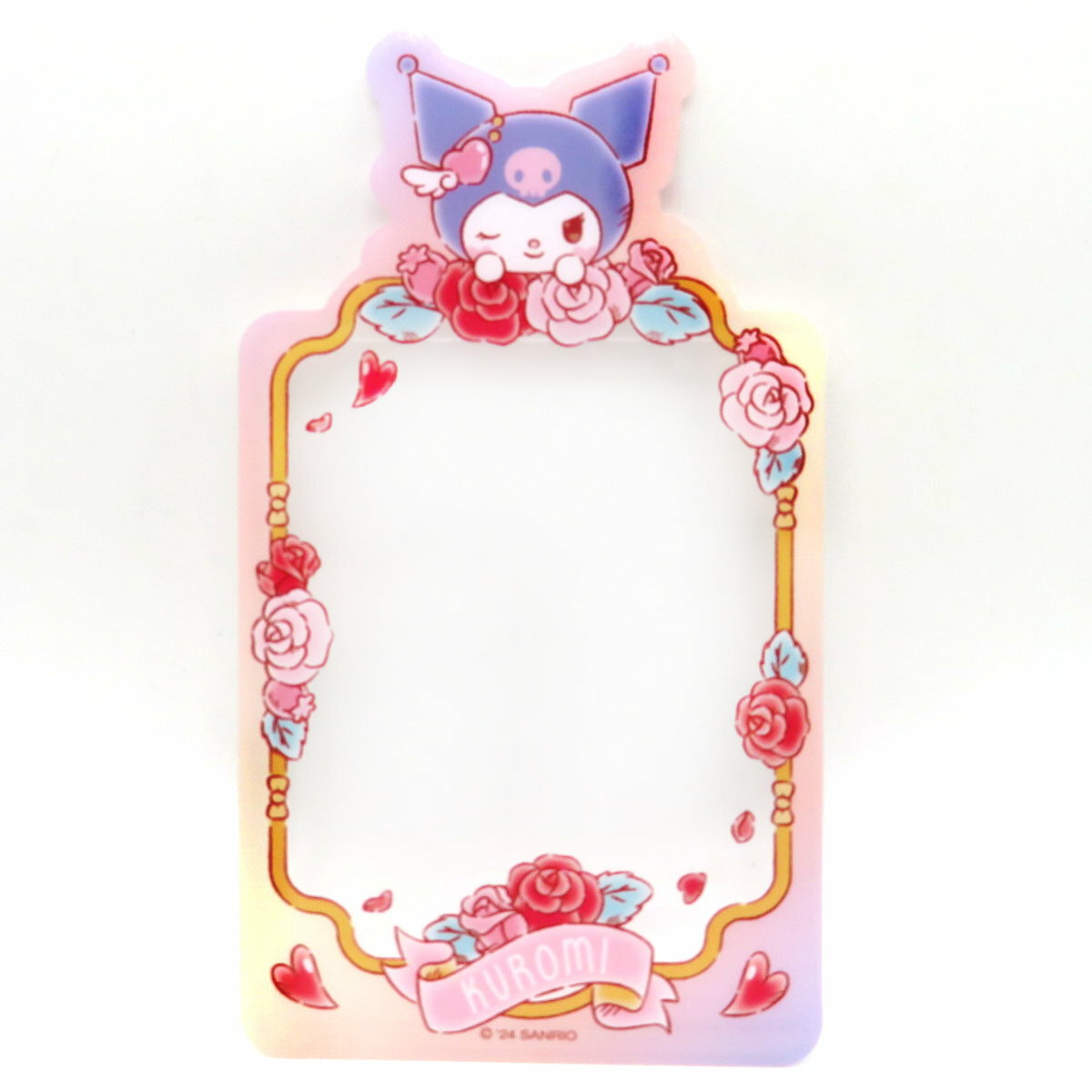 asdfkitty*三麗鷗家族 天使與惡魔 卡片收藏套 卡套 相框-庫洛米天使-日本正版商品