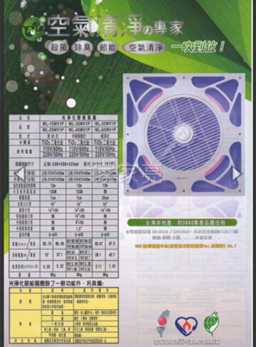 威利14光觸媒風扇 吸頂式 殺菌 除臭 節能 空氣清靜 風扇 輕鋼架風扇 AC 110V 220V DC 循環扇 (A Light) 1