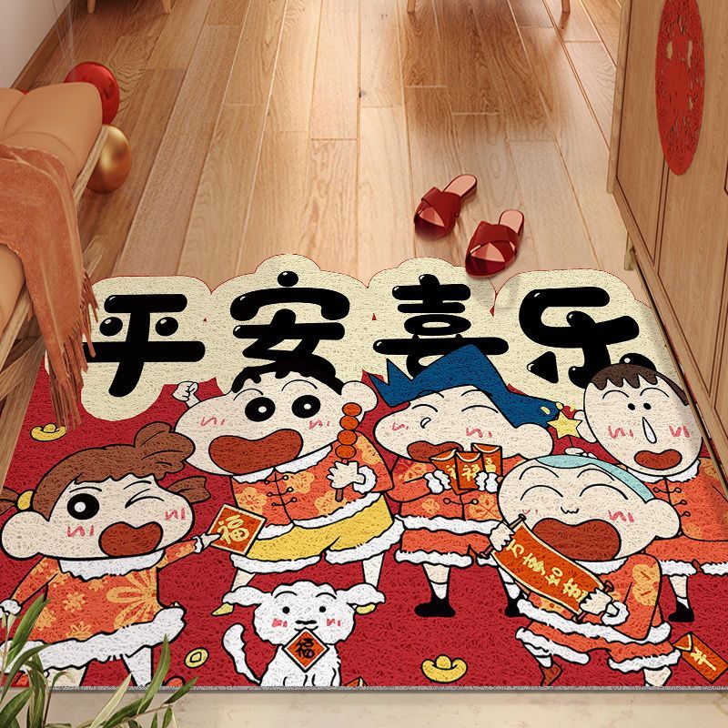 蠟筆小新入戶門地墊絲圈進門玄關腳墊耐臟刮土蹭泥地毯除塵可定製