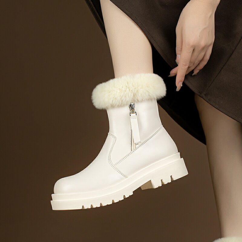 【免運】可開發票 雪地靴女款冬季馬丁靴加絨加厚保暖棉鞋今年流行的短靴切爾西靴