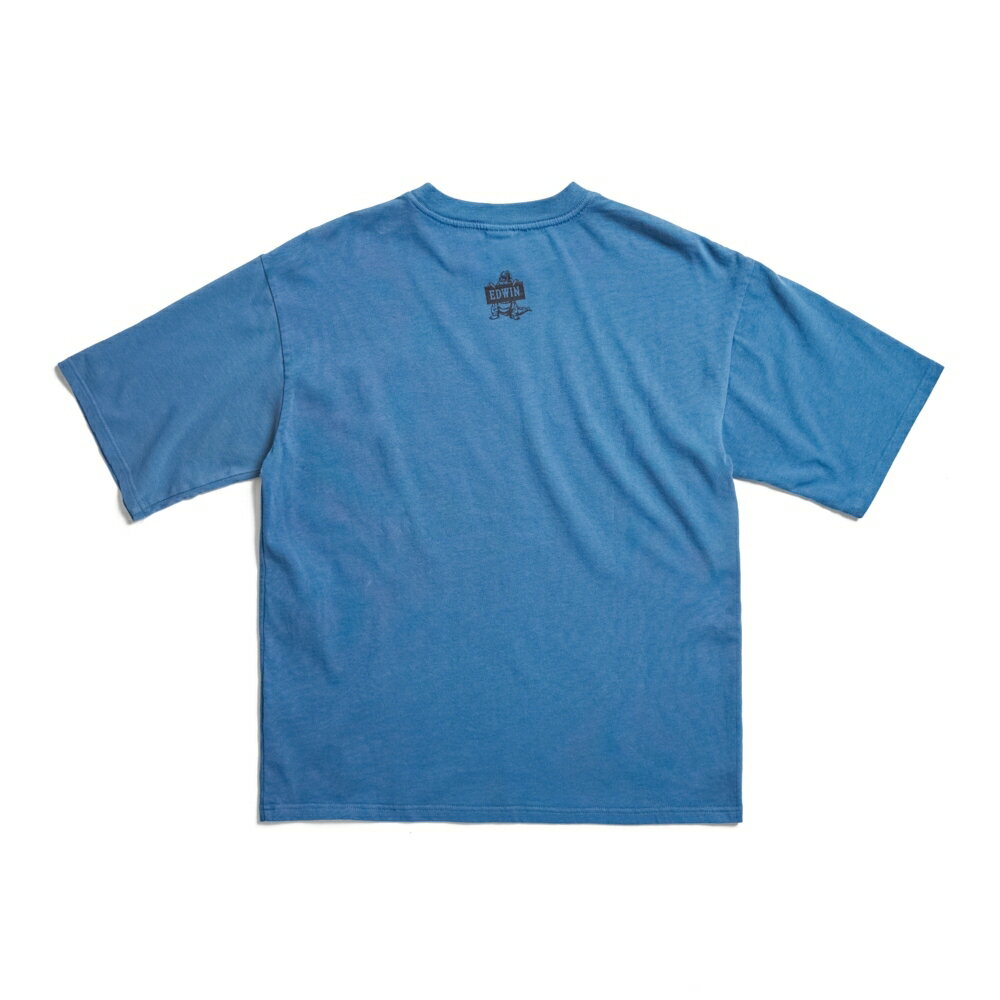 EDWIN 男款 橘標 大寬版拱型LOGO短袖T恤 (灰藍色) 2