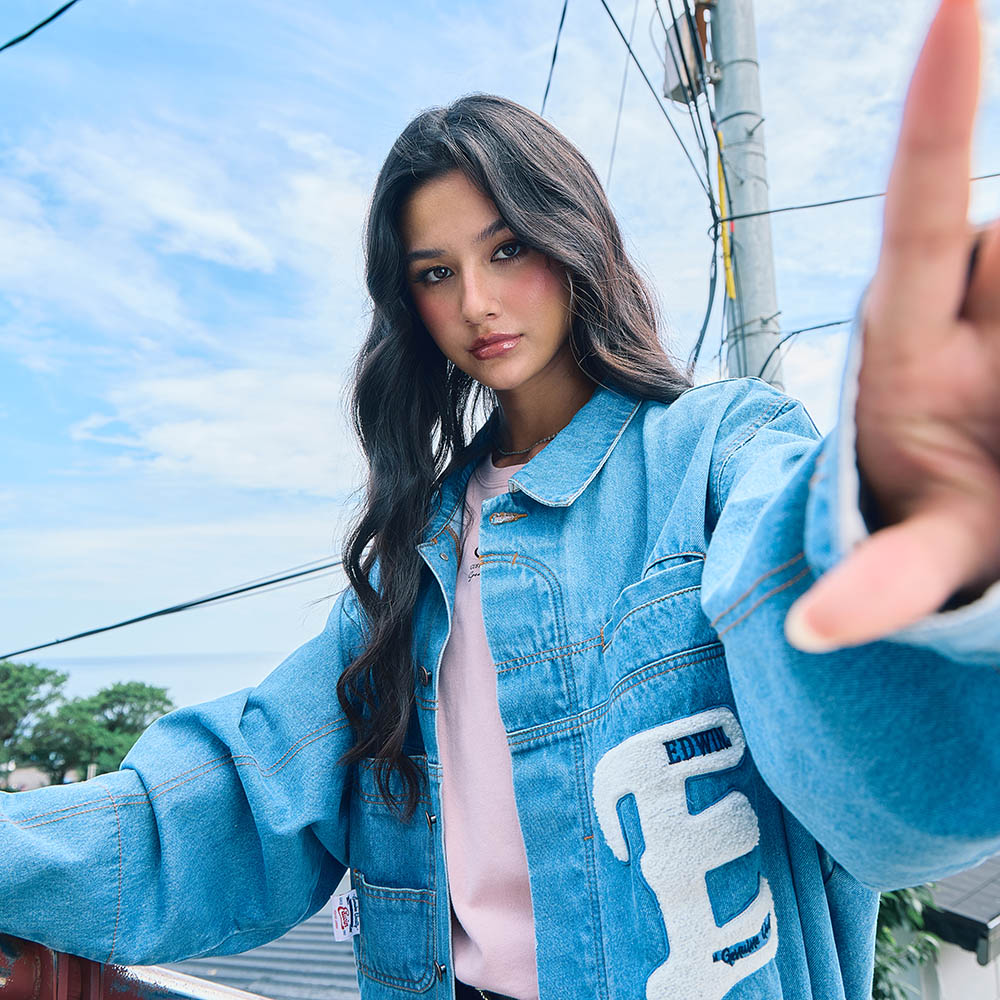 EDWIN 男款 復古牛仔夾克外套 (中古藍) 0