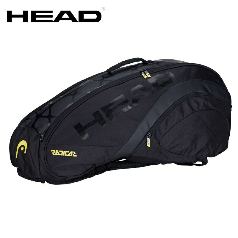 海德HEAD網球包6支裝羽毛球包多功能運動包雙肩男獨立鞋倉隔熱層