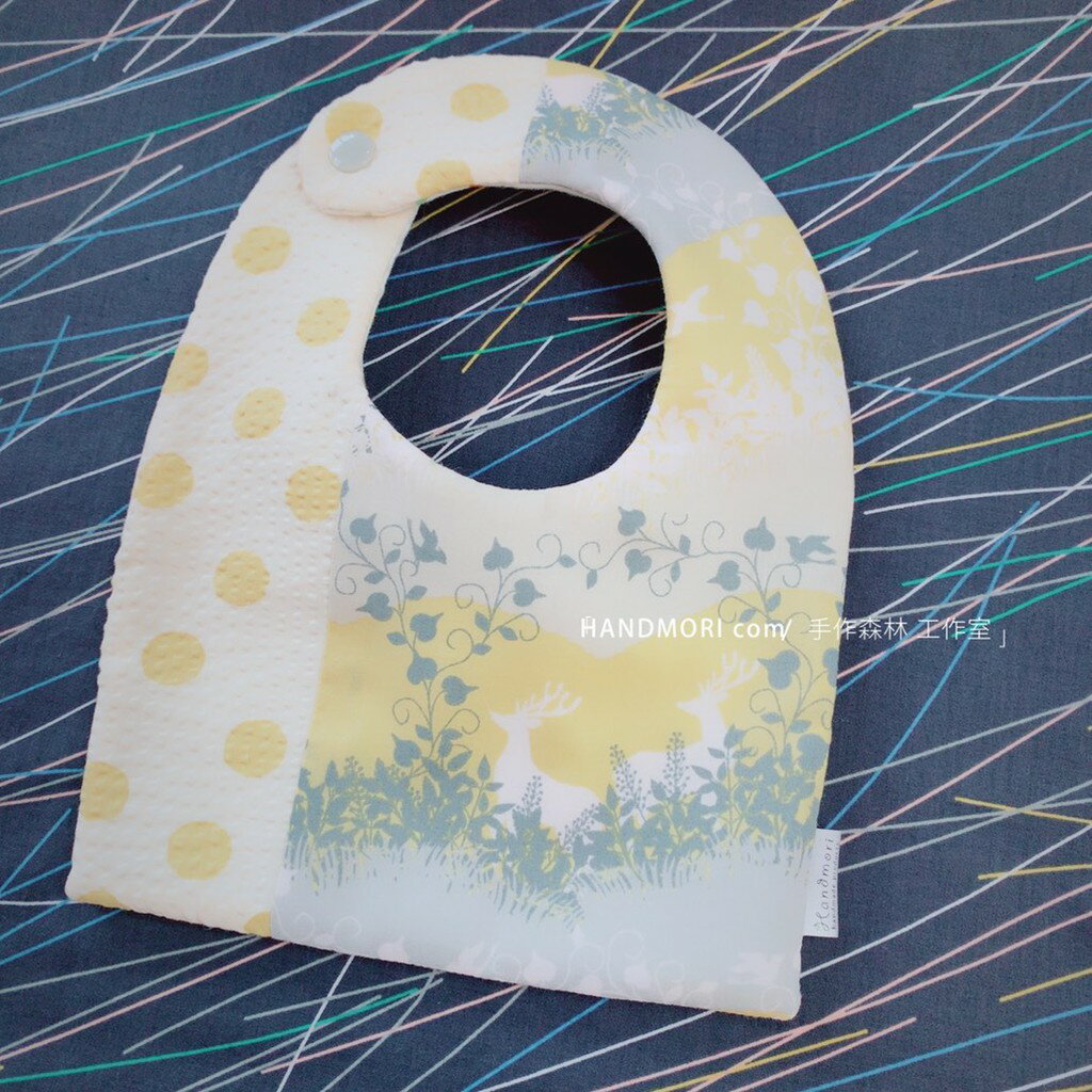手作森林【原寸紙型】側開拼布方型圍兜 附步驟圖解 新生兒 口水巾 自有品牌紙型 NL00622