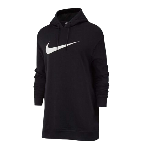 【毒】NIKE NSW Swsh Hoodie OsFt 連帽上衣 經典LOGO 長板寬鬆 黑白 女款 AV8291-010【領券折222｜Cube卡+APP下單最高10%回饋】