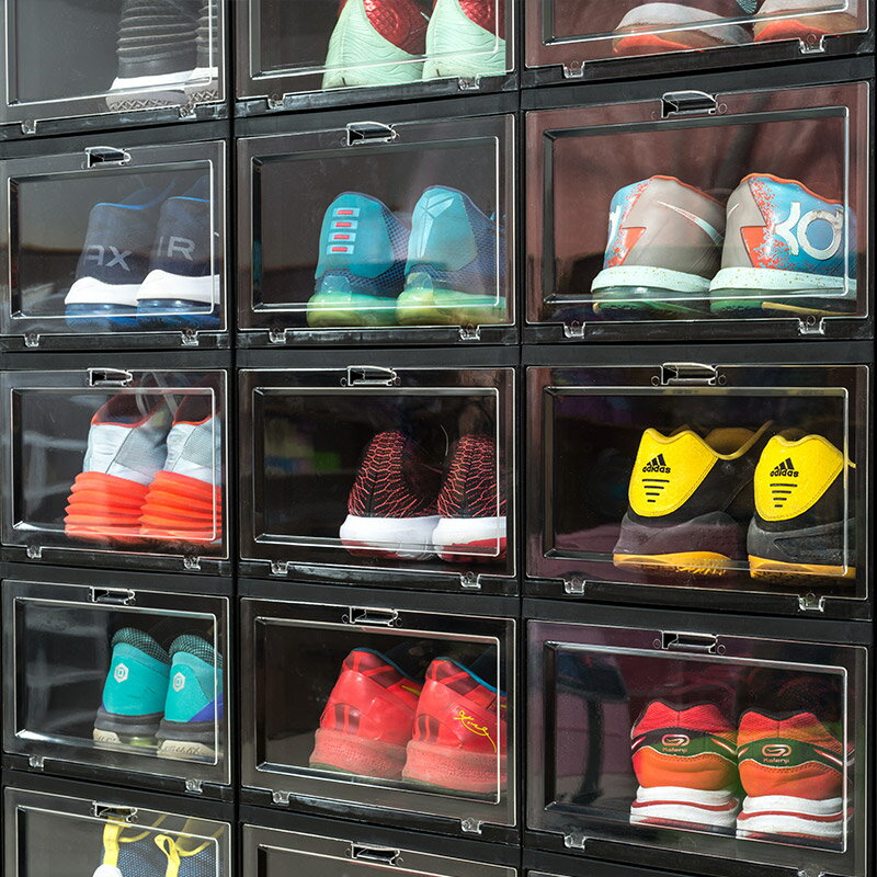 耐奔aj鞋盒神器靴子車載透明收納鞋柜展示男籃球鞋子收納盒單個裝