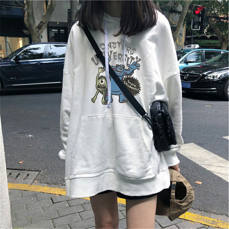 超火cec衛衣女春秋新款薄款連帽外套ins潮慵懶風bf學生寬松上衣服