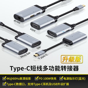 拓振Type-C轉HDMI/VGA/DP/MiniDP轉換器手機連接電視高清線網口