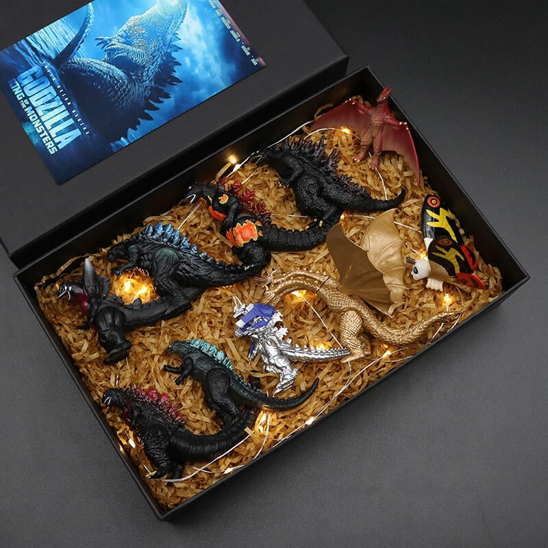 新品 哥斯拉怪獸之王手辦玩偶玩具恐龍模型哥吉拉公仔擺件基多拉禮物盒裝