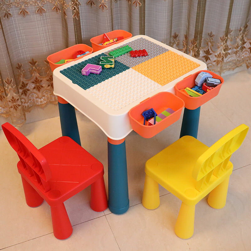 多功能積木桌兼容樂高大顆粒積木兒童玩具益智拼裝男女孩開發智力