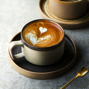 復古咖啡杯套裝碟手工粗陶瓷北歐風拉花歐式精致馬克杯早餐杯茶杯