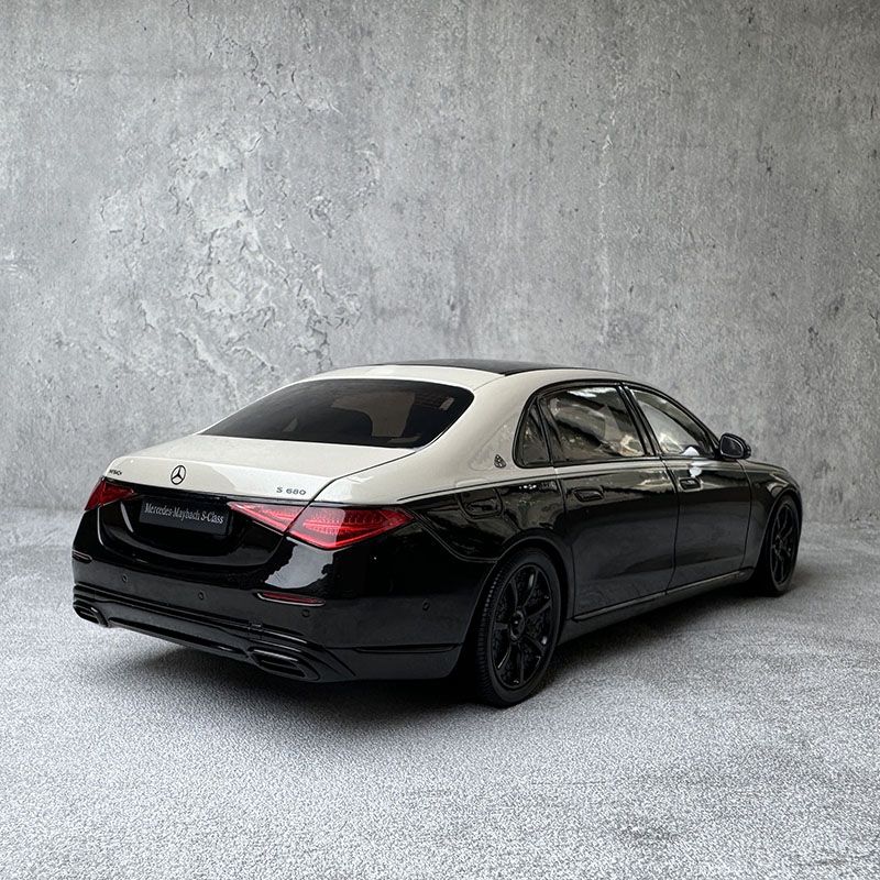 爆殺同行！免運 汽車模型 模型車 擺件 手辦 禮物 Almost real 似真AR 1:18賓士S級邁巴赫S680暗夜2023合金汽車模型 八折下殺 特價出 可開發票