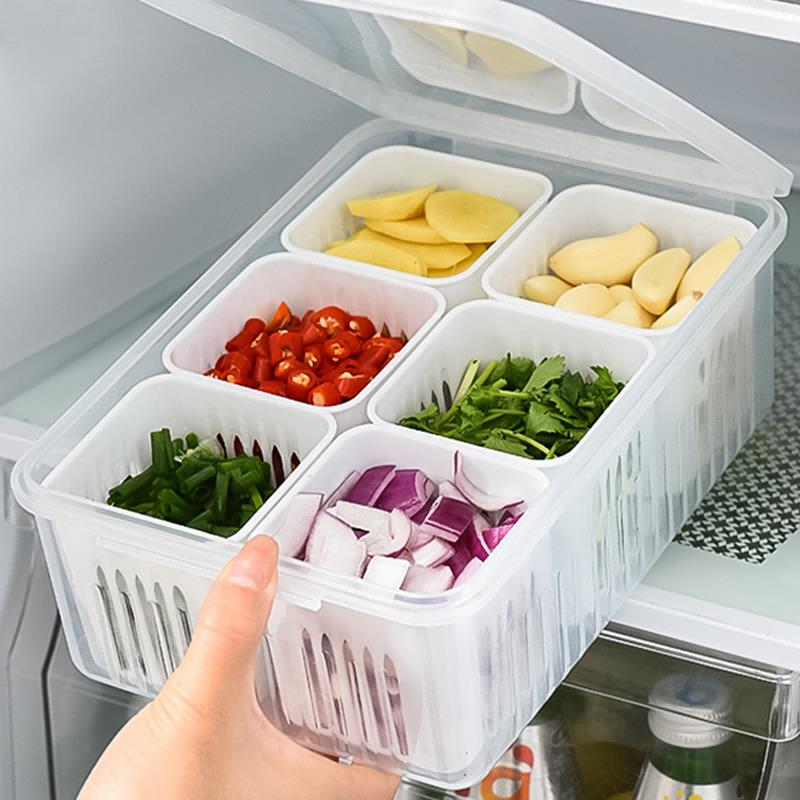 蔥姜蒜收納盒冰箱專用食品級密封備菜瀝水儲物分裝盒子蔥花保鮮盒