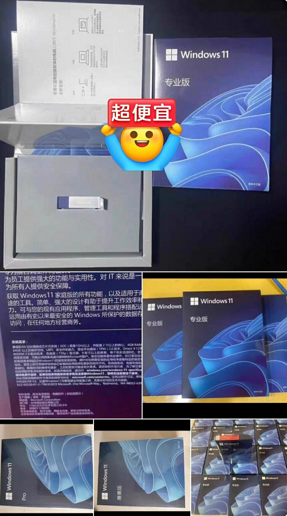 微軟正版授權Windows11 Pro專業版彩盒U盤繁體中文英文現貨供應Win10升級企業版家用版商【微軟批發零售】