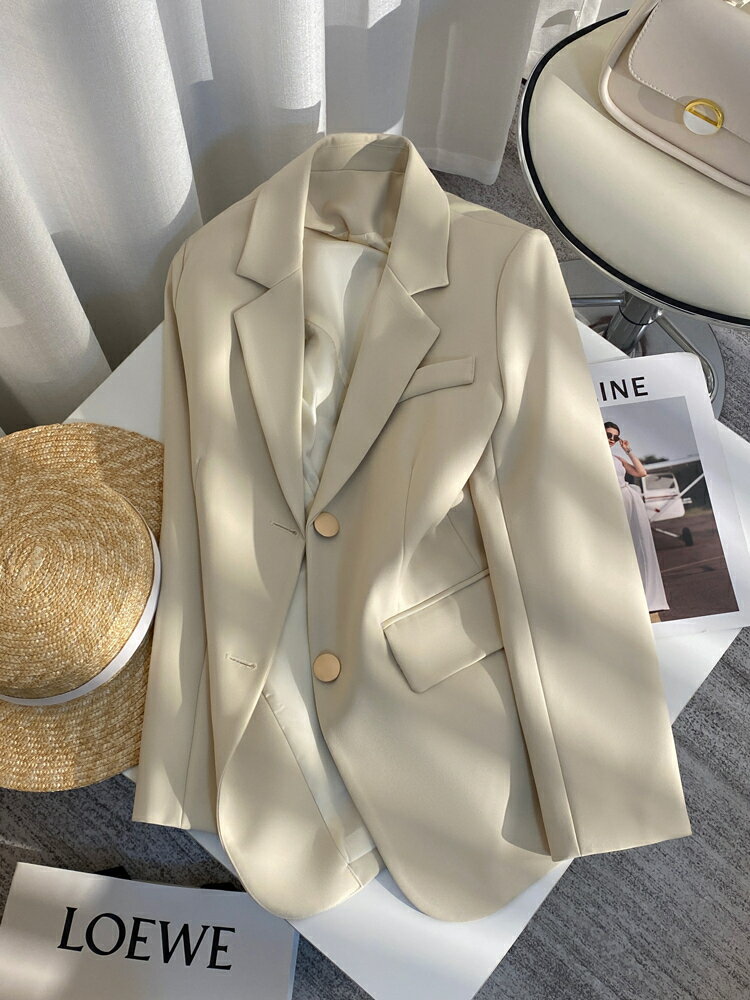 西服外套女2024新款春秋氣質名媛高級感小個子炸街今年流行黑西裝【淘夢屋】