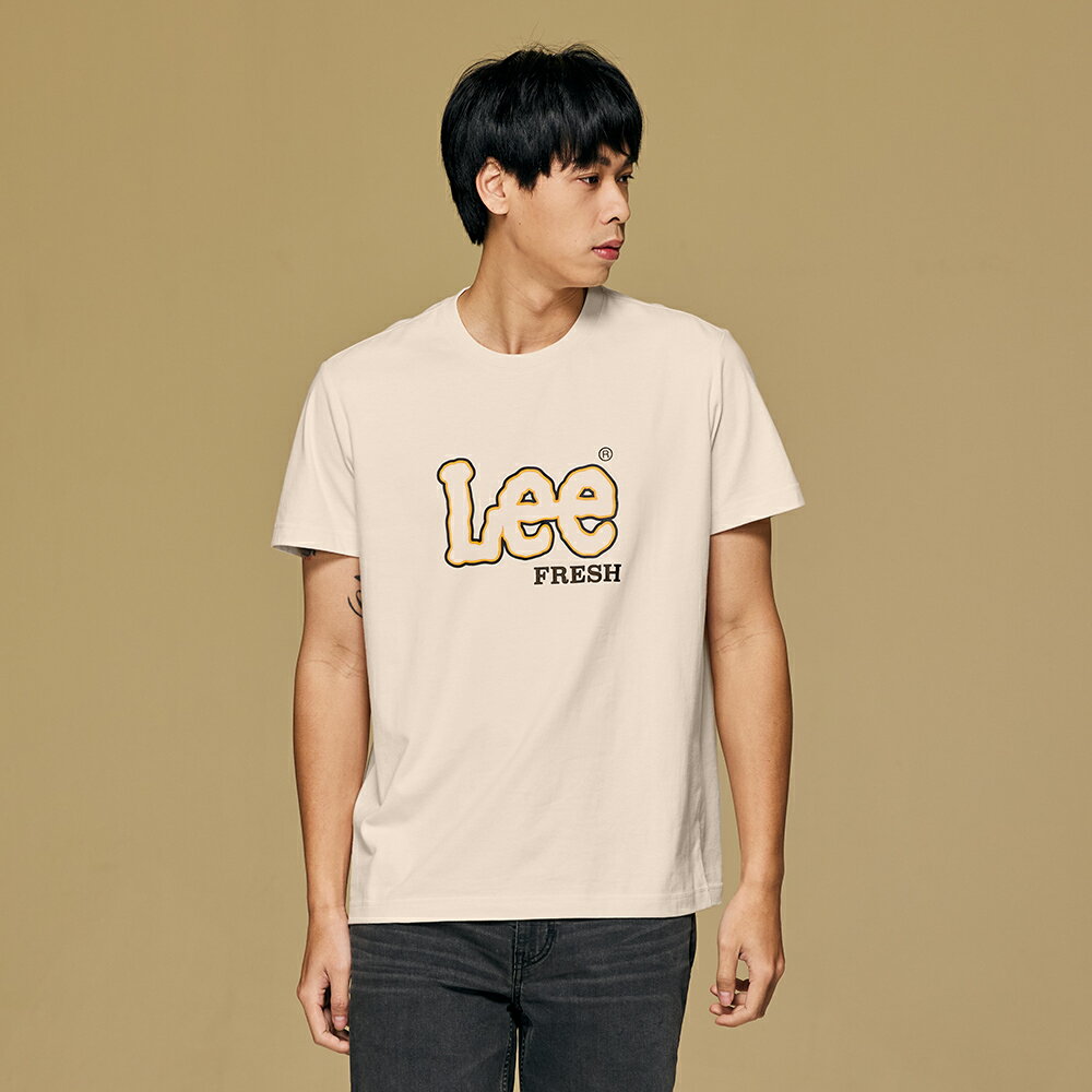 Lee 男款 撞色鏤空 大LOGO 短袖T恤 | Modern