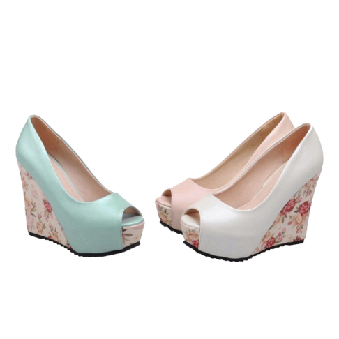 浪漫淺口印花碎花厚底魚口露趾楔型鞋 粉 白 藍33 41 No Happy Happy Rakuten樂天市場 浪漫淺口印花碎花厚底魚口露趾楔型鞋 粉 白 藍33 41 No Happy Happy Rakuten樂天市場