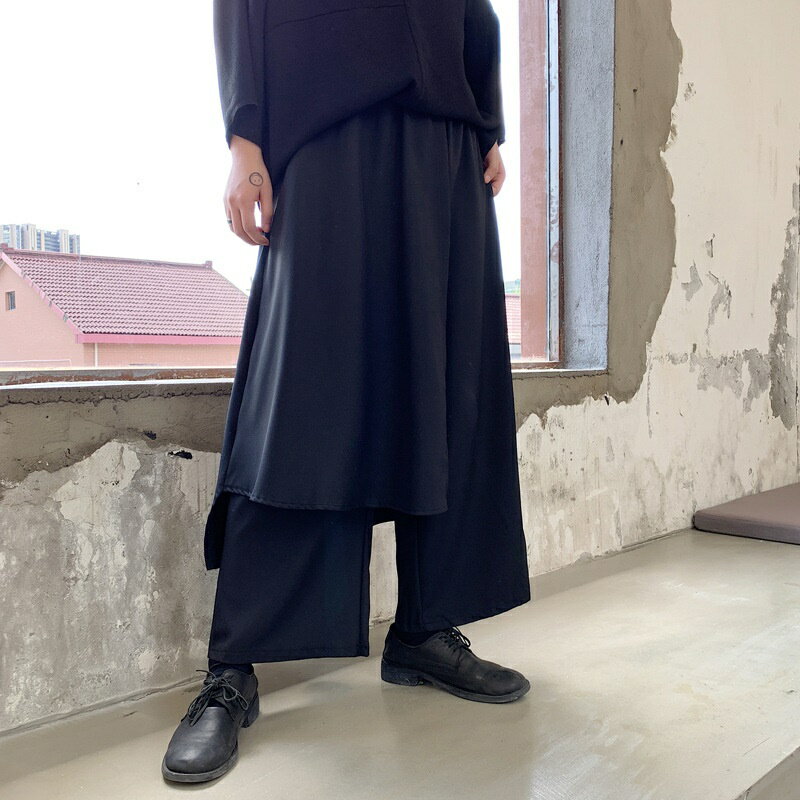 【巴黎精品】寬管褲休閒長褲-暗黑日系個性哈倫褲男褲子a1an44