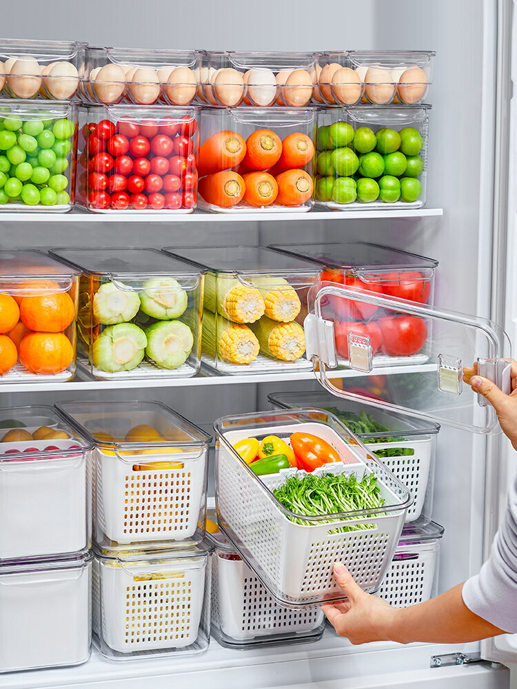 冰箱冷凍收納盒食品級蔬菜瀝水保鮮盒雞蛋整理盒水果收納神器