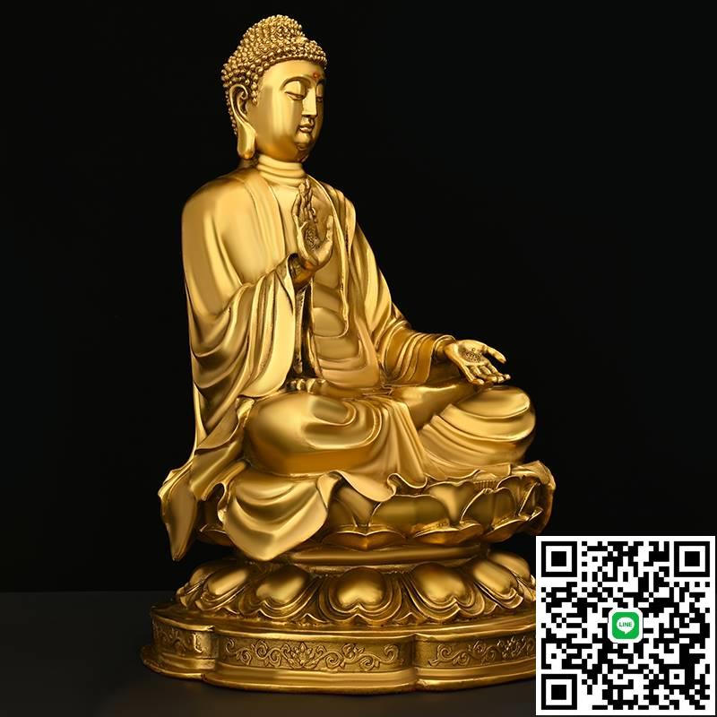 大日如來佛祖擺件純銅天壇佛家用供養佛像大號坐蓮花釋迦牟尼銅像