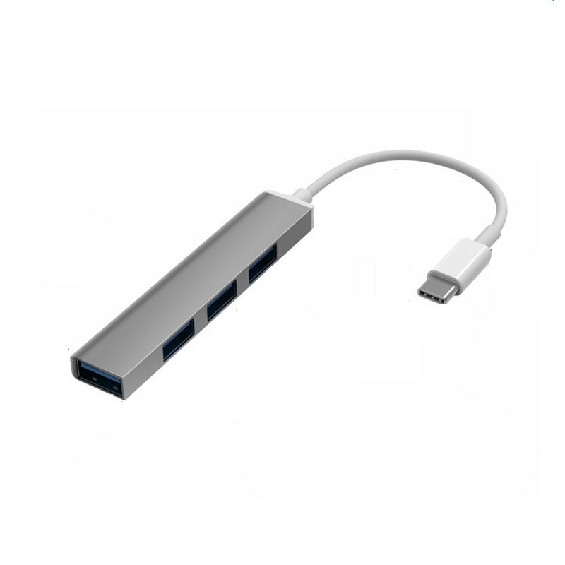 USB2.0一拖4口擴充套件HUB分線器電腦手機鼠標鍵盤鋁合金type C集線器