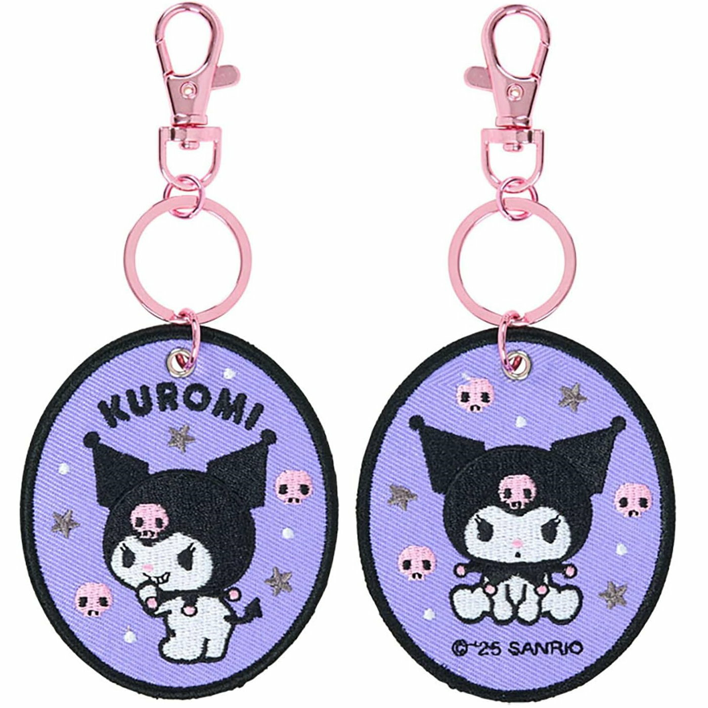 asdfkitty*庫洛米 刺繡吊牌鑰匙圈 掛飾 吊飾-日本正版
