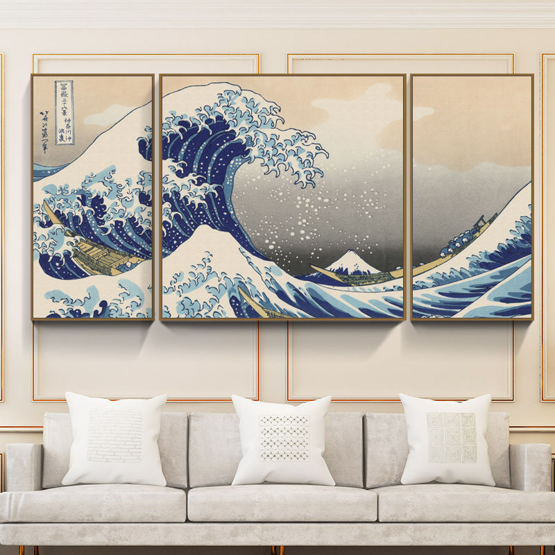 日本浮世繪裝飾畫日式和風料理店壁畫客廳壽司沙發背景墻面掛畫