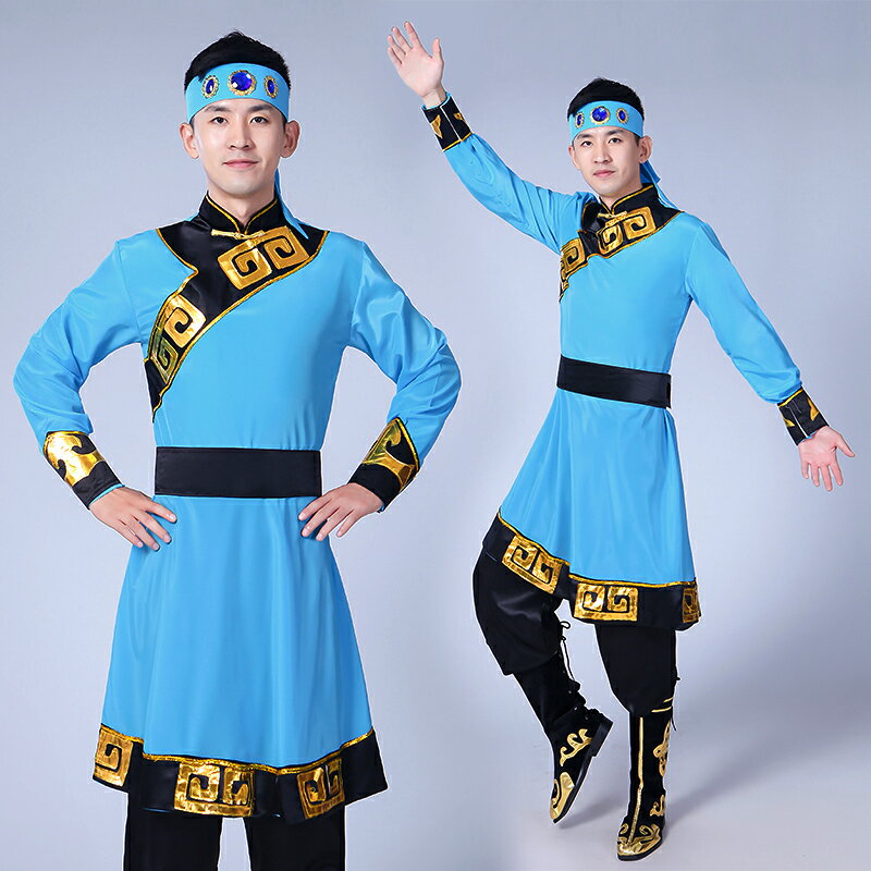 新款蒙古舞蹈服少數民族演出服蒙古服裝舞蹈蒙古族演出服男