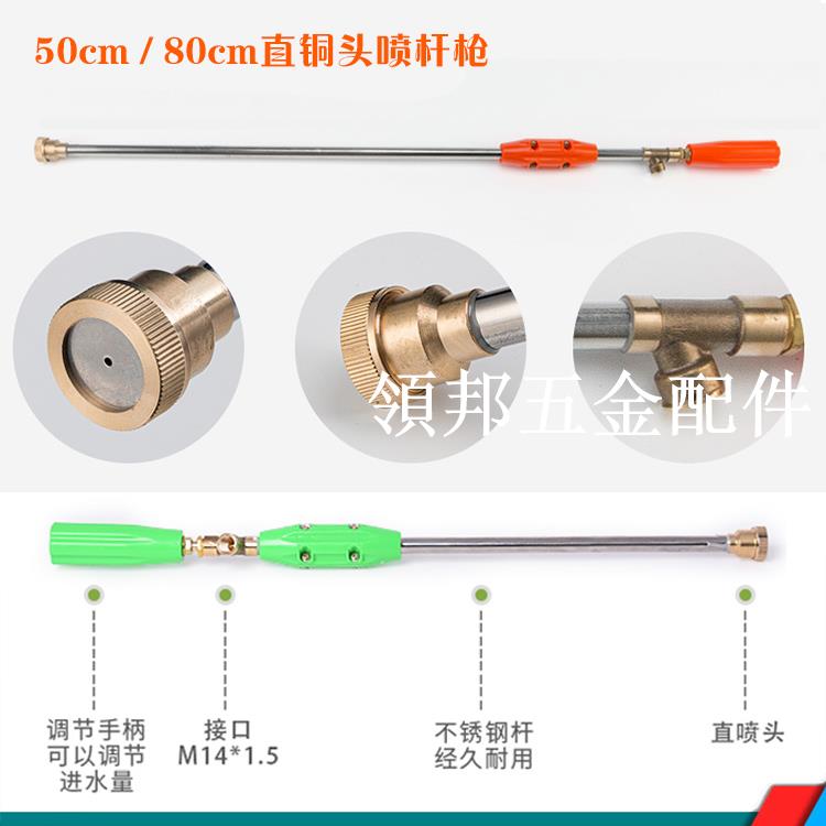 打藥噴槍農用高壓噴桿噴藥槍噴霧器果樹打藥噴頭柱塞泵機動打藥槍[領邦五金配件]
