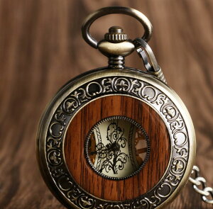 美琪 (復古懷舊)手動기계 장치機械懷錶 豪華木圈骨架懷錶 기계 장치復古羅馬數字
